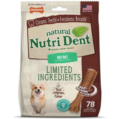 Nylabone Natural Nutri Dent Filet Mignon Dental Chews